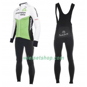 Fietskleding Dames (Fietsshirt Lange Mouw + Lange Koersbroek) 2018 Dimension Data N001